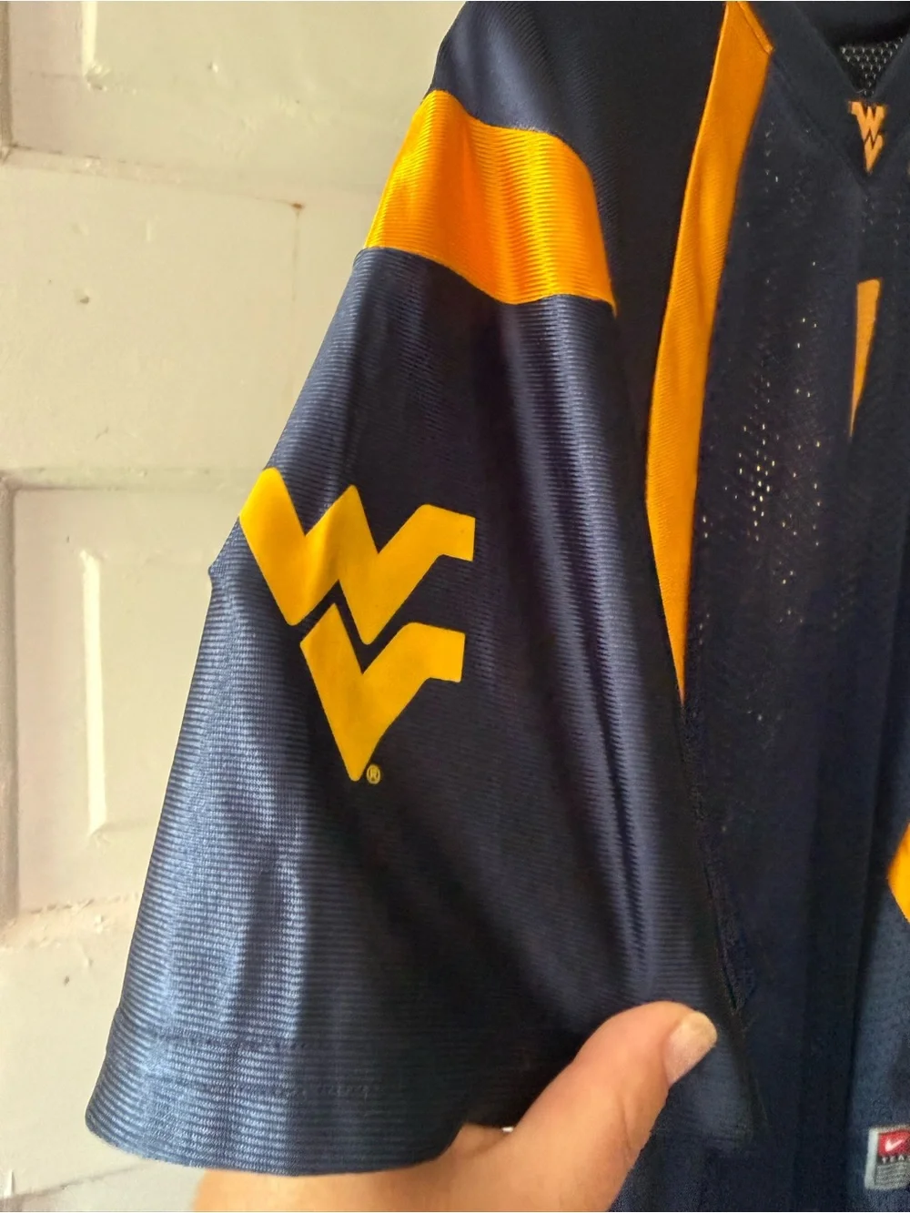 Nike Kid’s WVU Mountaineers Navy and Gold Football Jersey